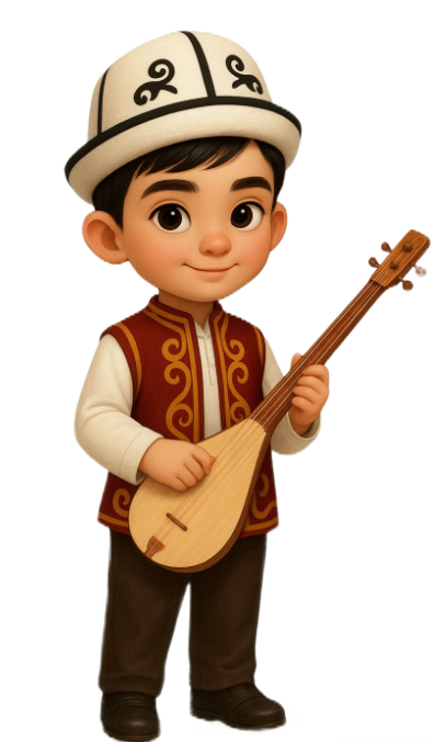 Child from Central Asia — growing multilingual library